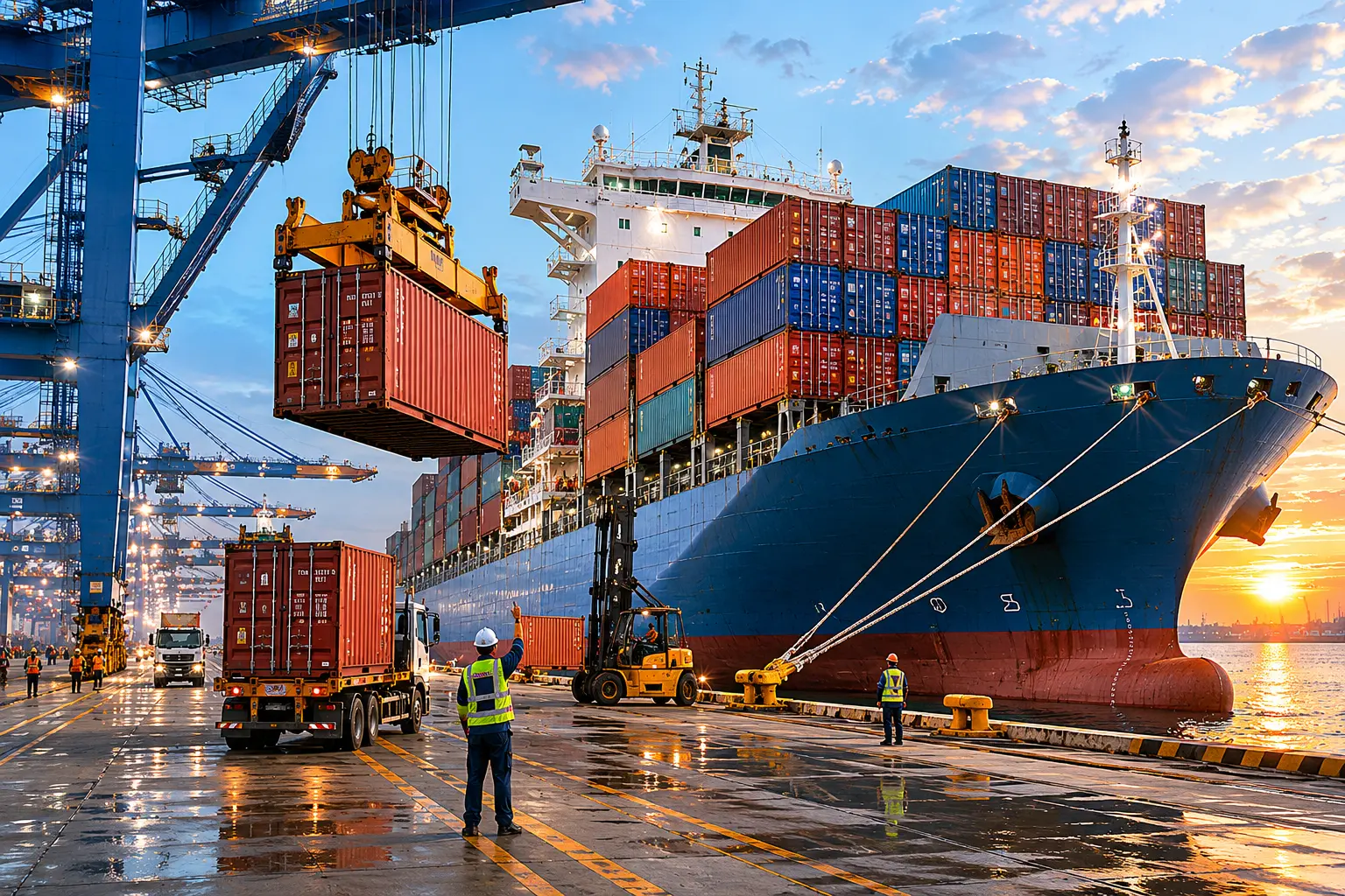 Sea freight illustration